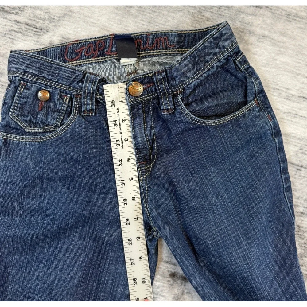Gap Kids 1969 Dark Wash Flare Leg Jeans Slim Fit‎ Size 12 Adjustable Waist HOL07